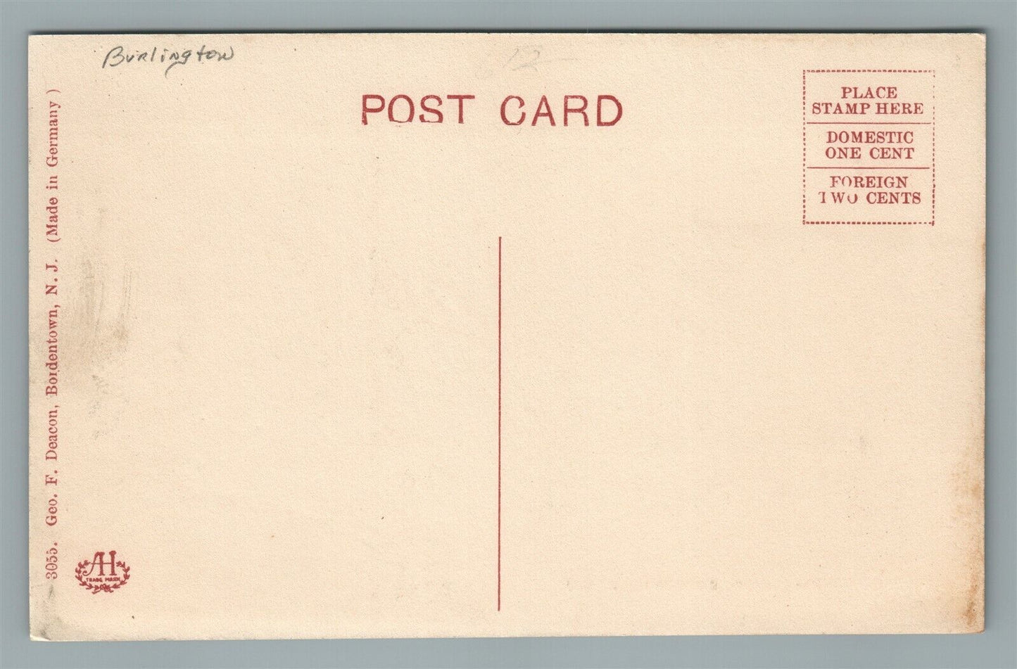 BORDENTOWN NJ PRINCE STREET ANTIQUE POSTCARD