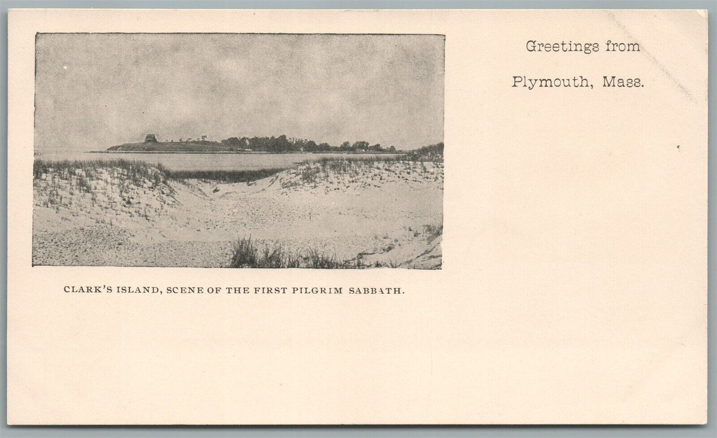 PLYMOUTH MA CLARK'S ISLAND ANTIQUE POSTCARD PRIVATE MAILING CARD