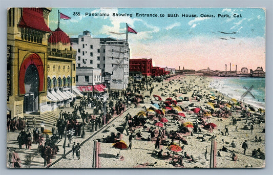OCEAN PARK CA ENTRANCE TO BATH HOUSE ANTIQUE POSTCARD