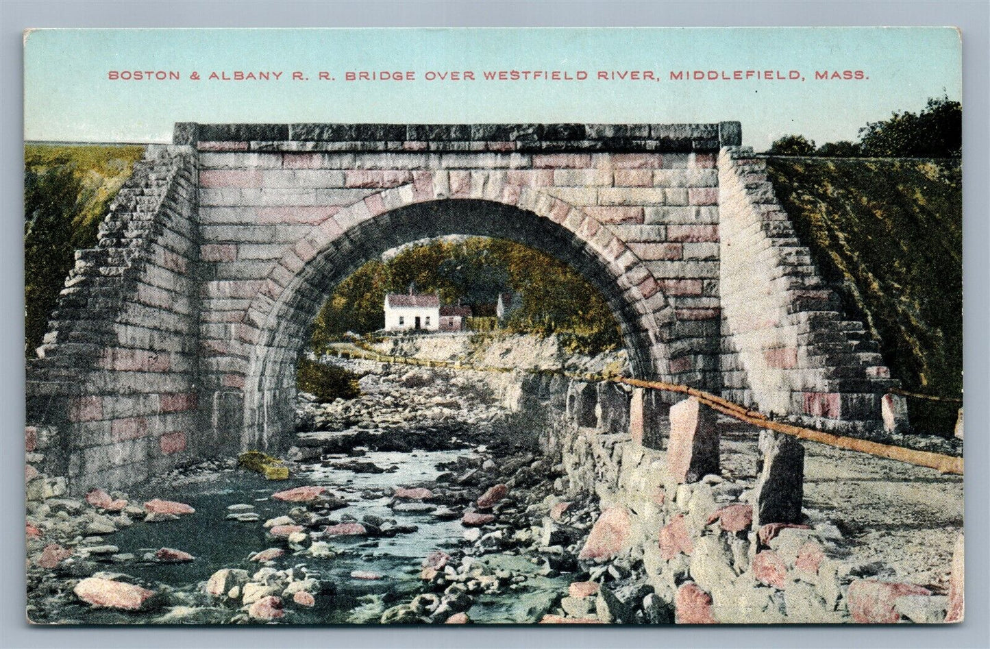 MIDDLEFIELD MA RAILROAD BRIDGE ANTIQUE POSTCARD