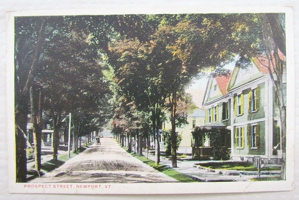 VINTAGE POSTCARD PROSPECT STREET NEWPORT VT
