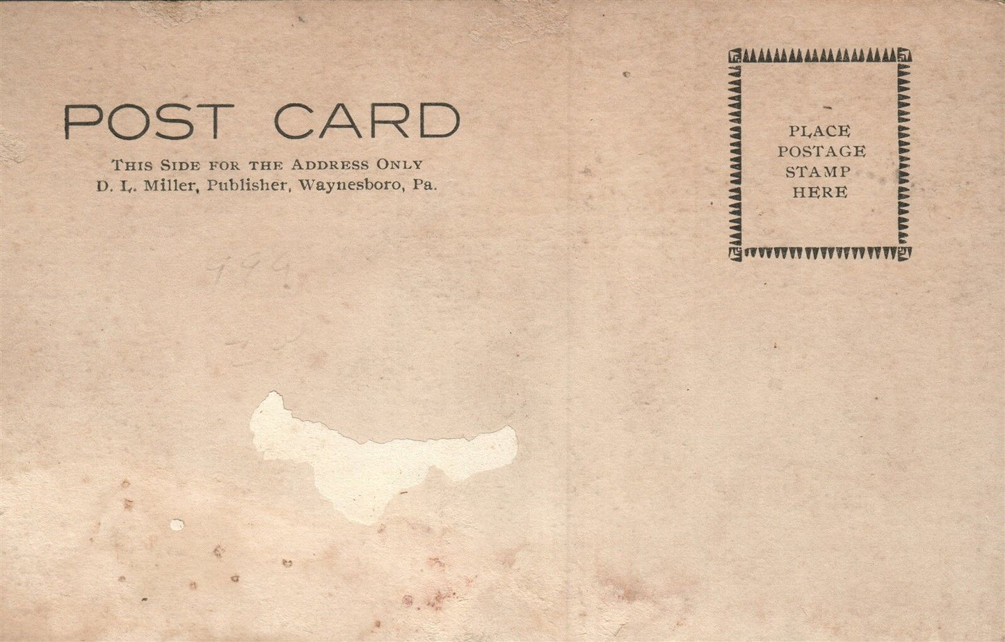 WAYNESBORO PA NORTH GRANT STREET UNDIVIDED ANTIQUE POSTCARD