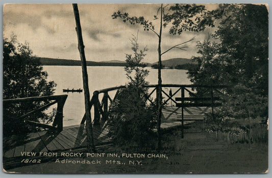 ADIRONDACKS MTS NY VIEW FROM ROCKY POINT INN ANTIQUE POSTCARD