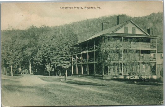 ROYALTON VT CASCADNAC HOUSE ANTIQUE POSTCARD