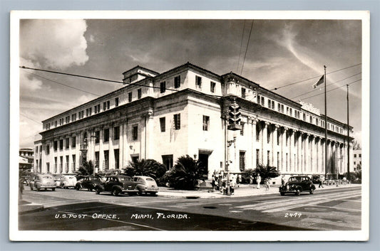 MIAMI FL US POST OFFICE VINTAGE REAL PHOTO POSTCARD RPPC