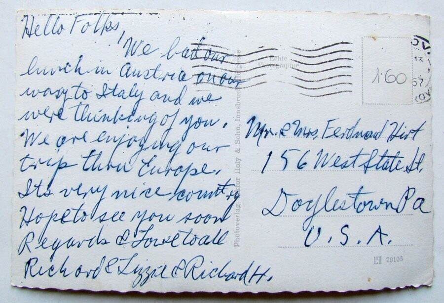 RPPC VINTAGE REAL PHOTO POSTCARD INNSBRUCK AUSTRIA RAILROAD railway train