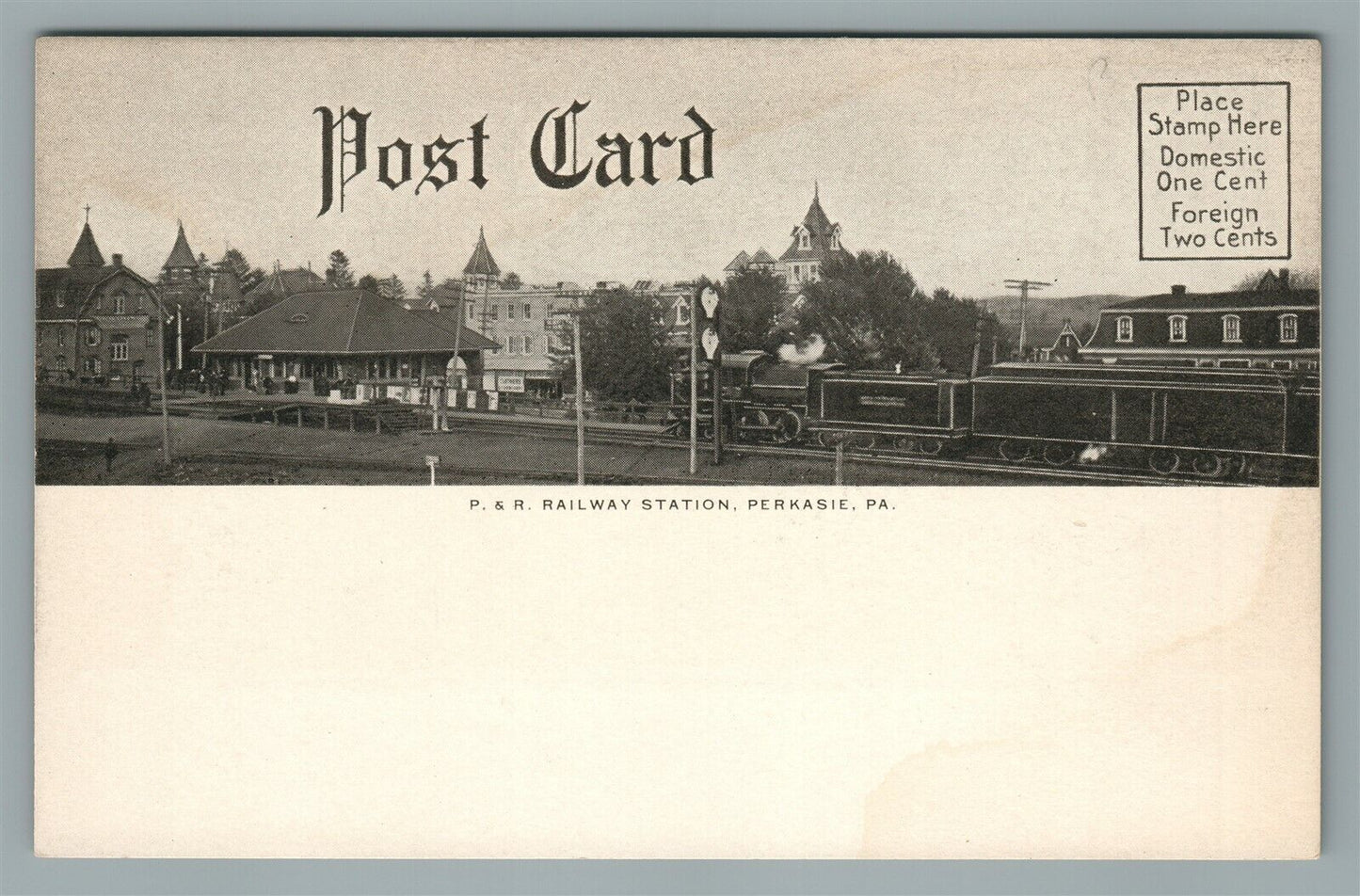 BEDMINSTER PA PRESBYTERIAN CHURCH SCHOOL DOUBLE SIDED ANTIQUE POSTCARD PERKASIE