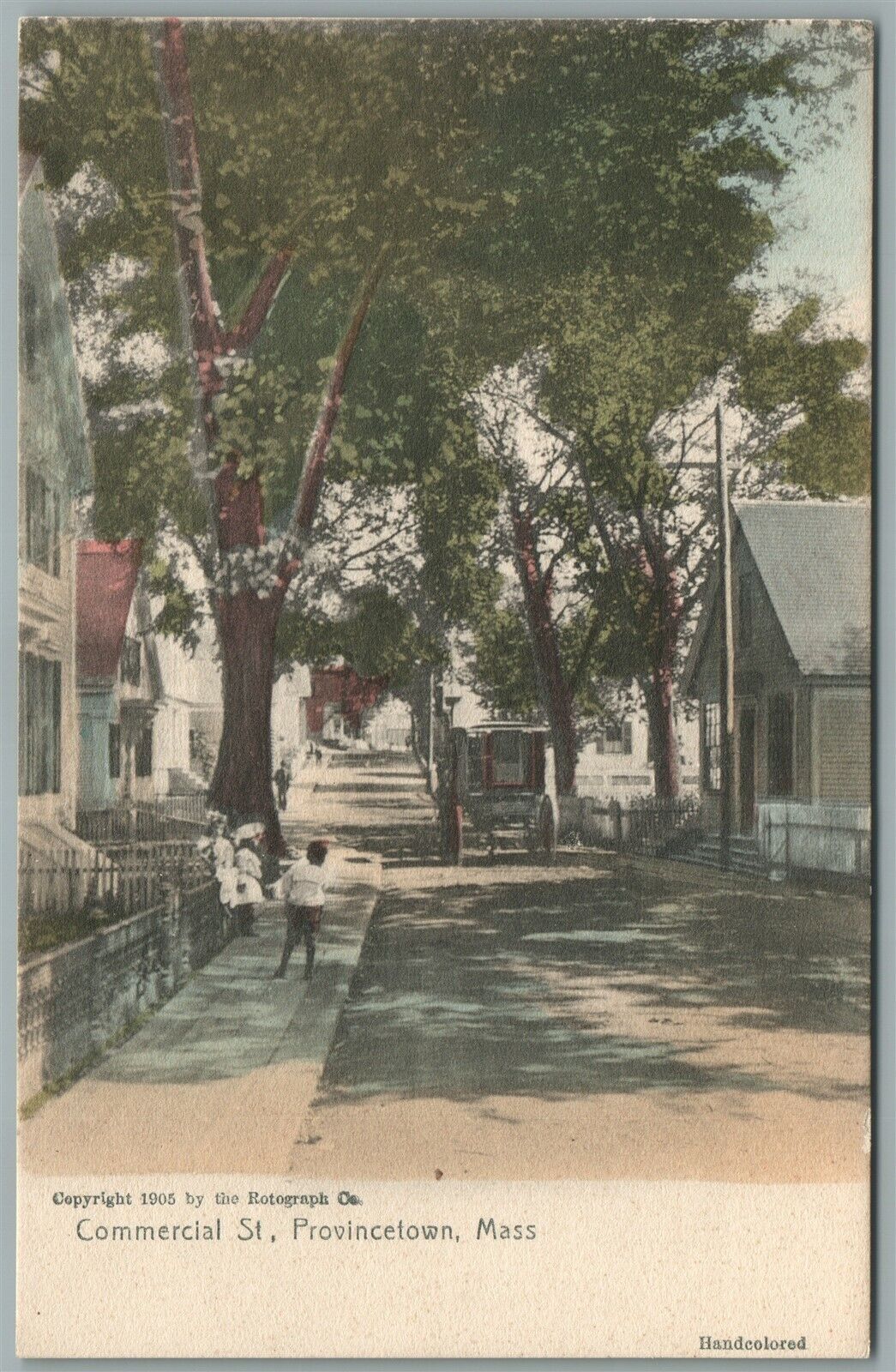 PROVINCETOWN MA CAPE COD COMMERCIAL STREET ANTIQUE POSTCARD