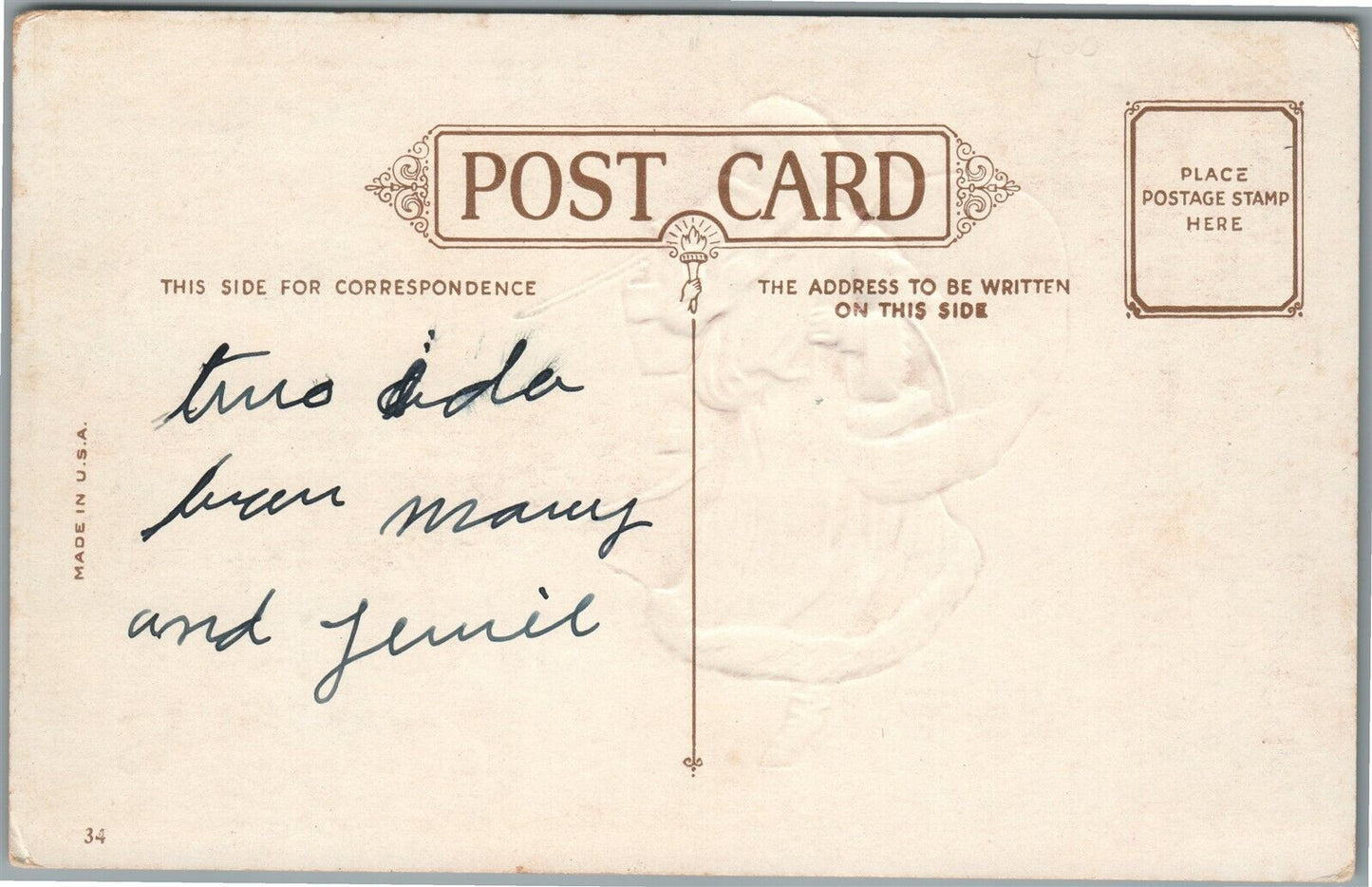 SANTA I BRING YOU MERRY CHRISTMAS ANTIQUE POSTCARD