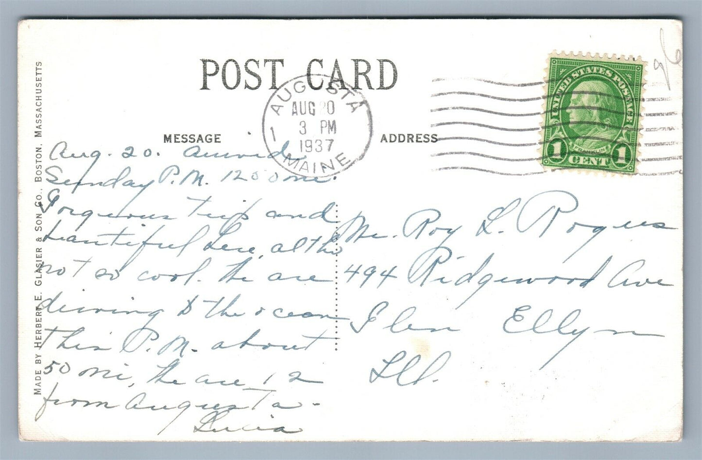 REDFIELD ME CAMP MARANACOOK VINTAGE REAL PHOTO POSTCARD RPPC