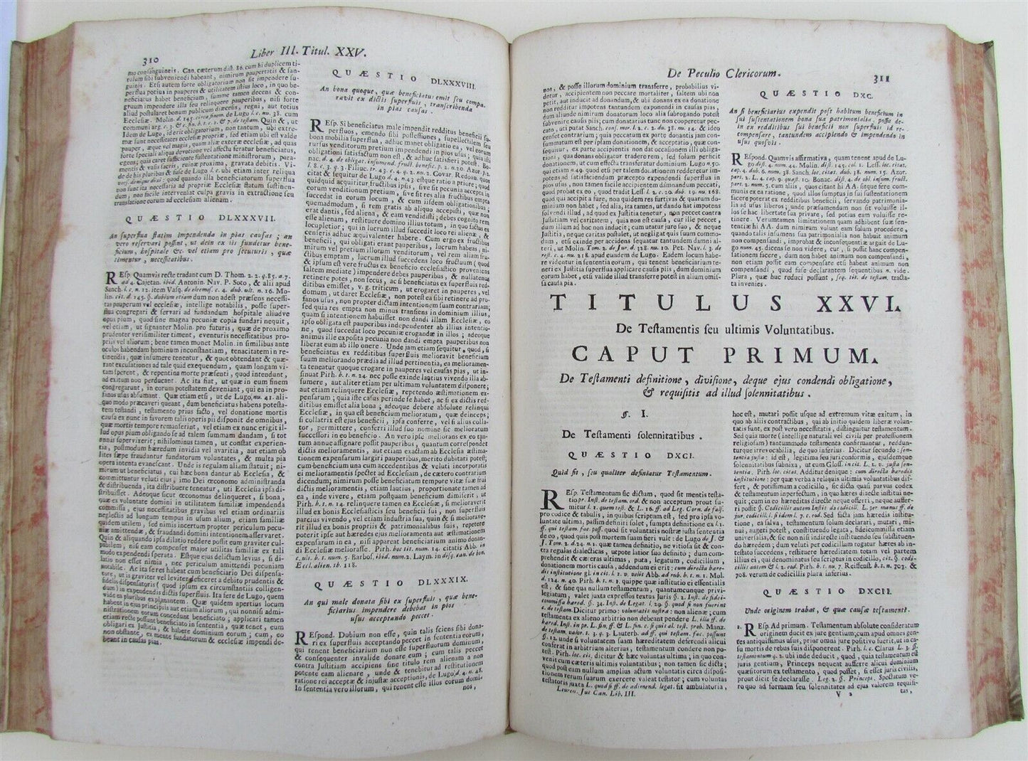 1729 ANTIQUE VELLUM BOUND FOLIO FORUM ECCLESIASTICUM by PETRO LEURENIO v.3