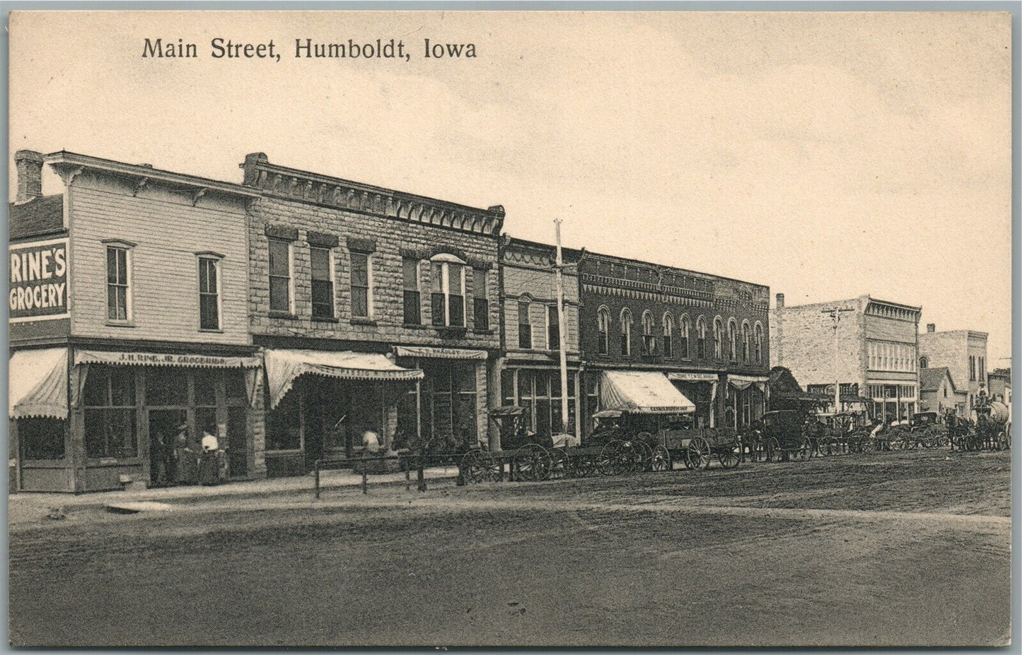 HUMBOLDT IA MAIN STREET ANTIQUE POSTCARD