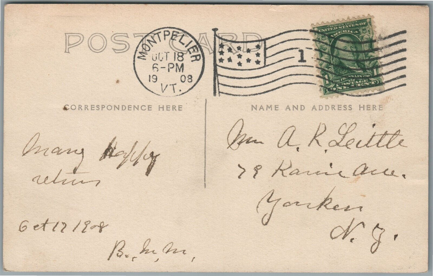 MONTPELIER VT STREET SCENE ANTIQUE REAL PHOTO POSTCARD RPPC