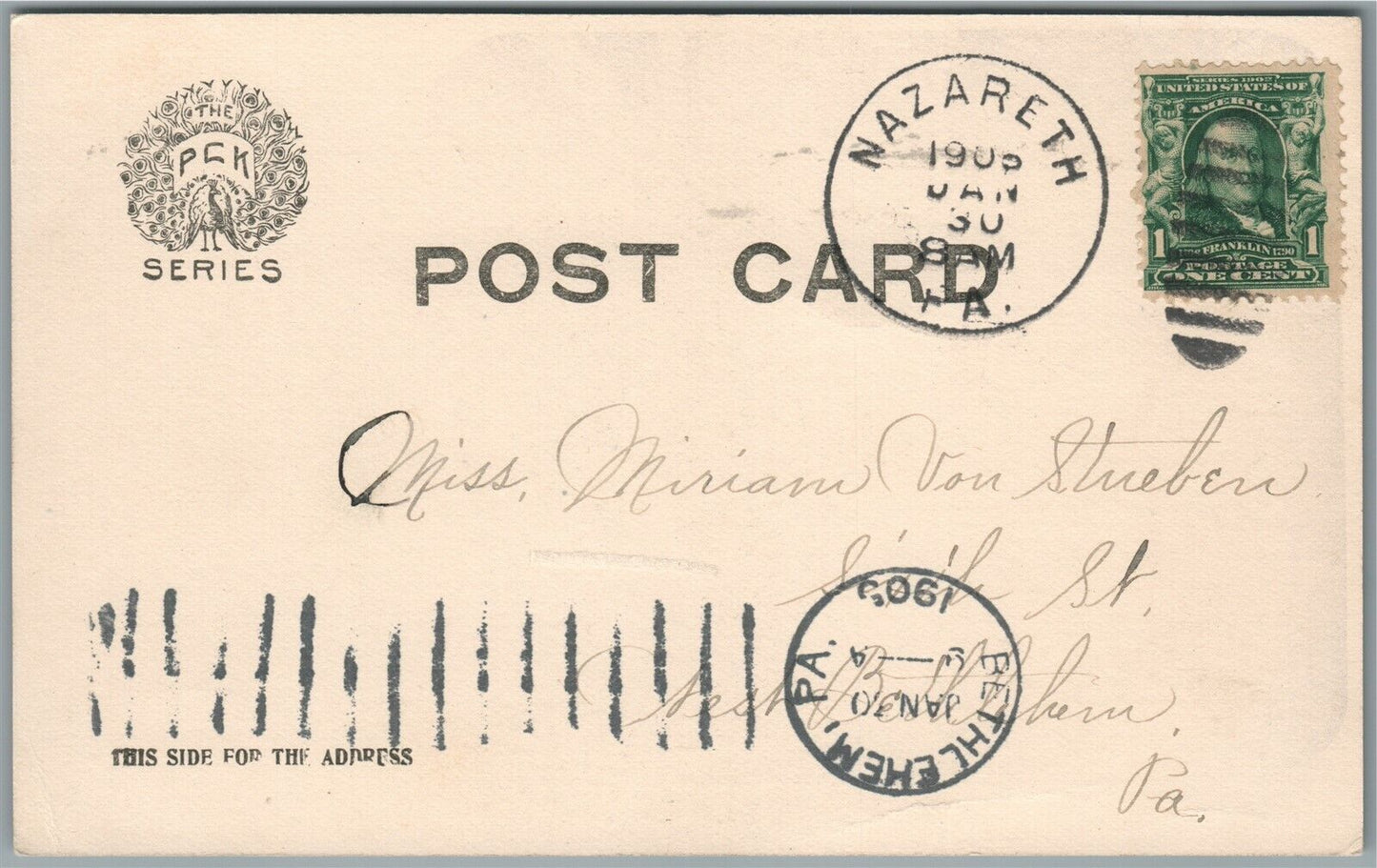 NAZARETH PA GRAY COTTAGE ANTIQUE POSTCARD