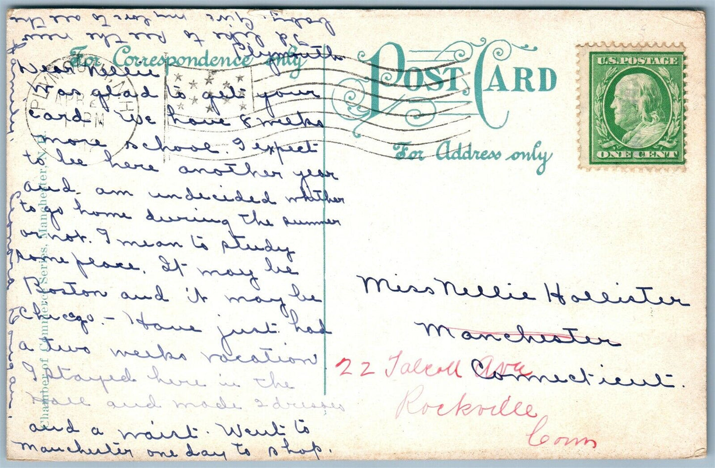 MANCHESTER NH RAILROAD STATION RAILWAY TRAIN DEPOT ANTIQUE POSTCARD