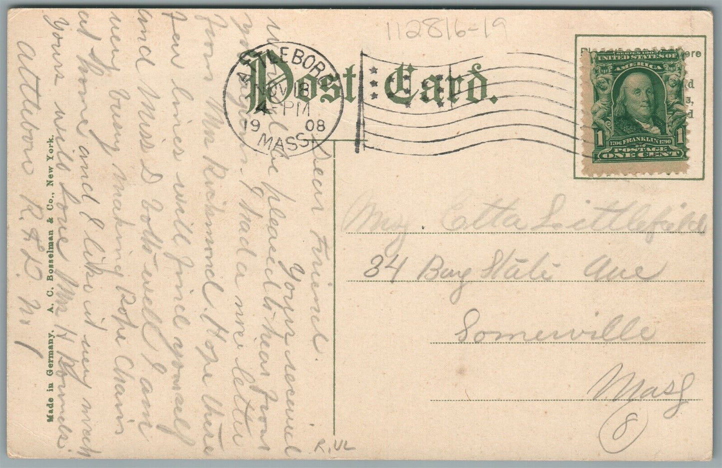 ATTLEBORO MA RAILROAD STATION RAILWAY TRAIN DEPOT ANTIQUE POSTCARD