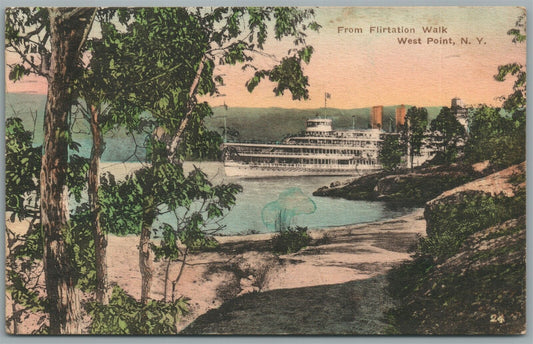 WEST POINT NY FROM FLIRTATION WALK ANTIQUE POSTCARD