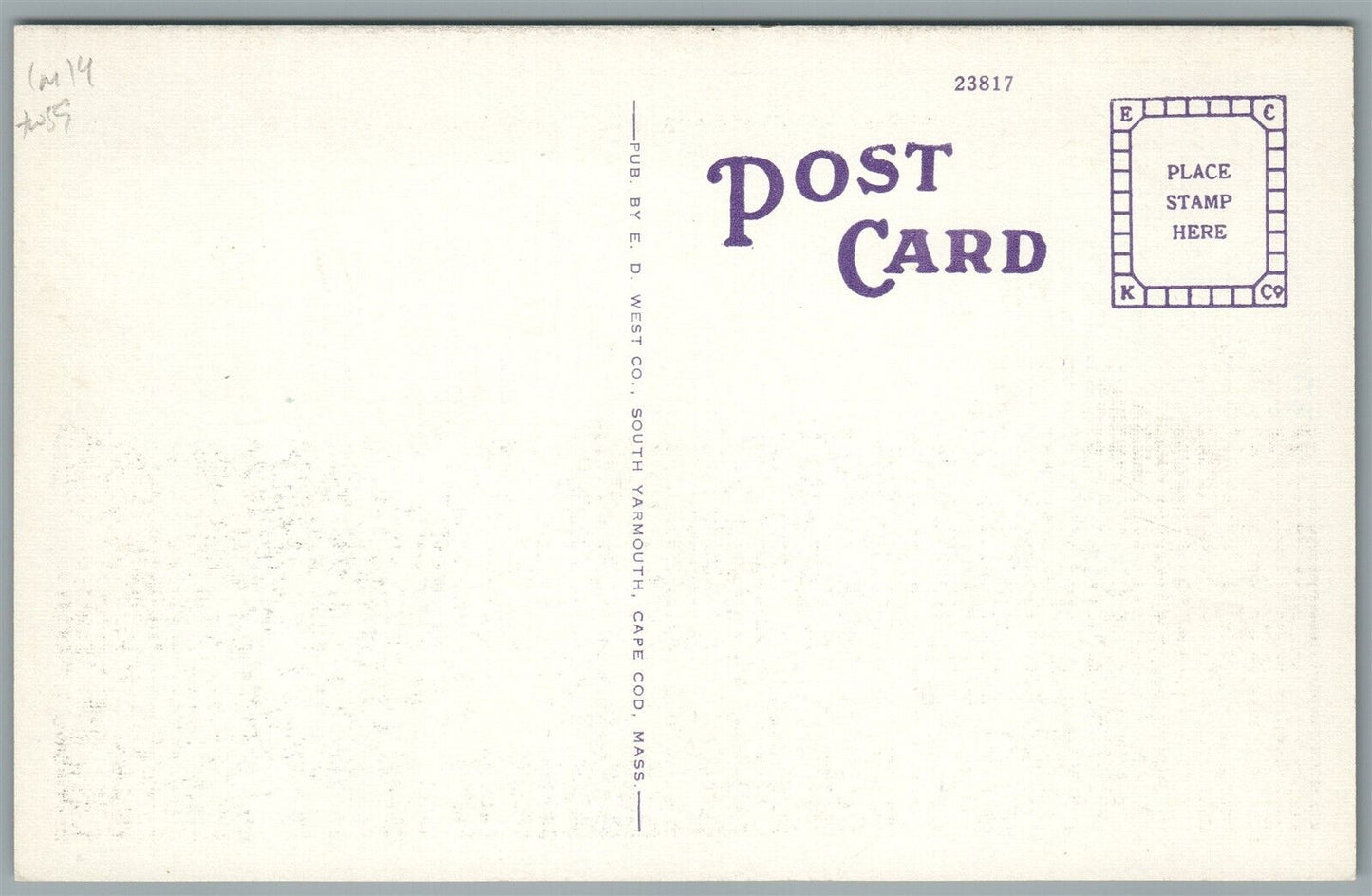 WOODS HOLE MA US FISH COMISSION ANTIQUE POSTCARD