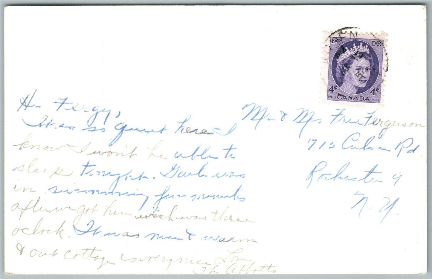 KIRK-KOVE ARDEN ONT. CANADA EXAGGERATED DEER VINTAGE REAL PHOTO POSTCARD RPPC