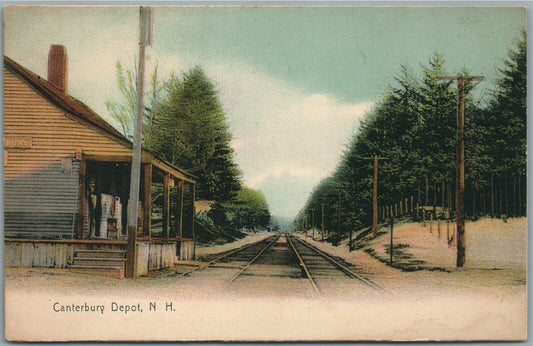 CANTERBURY NH RAILROAD STATION RAILWAY DEPOT ANTIQUE POSTCARD