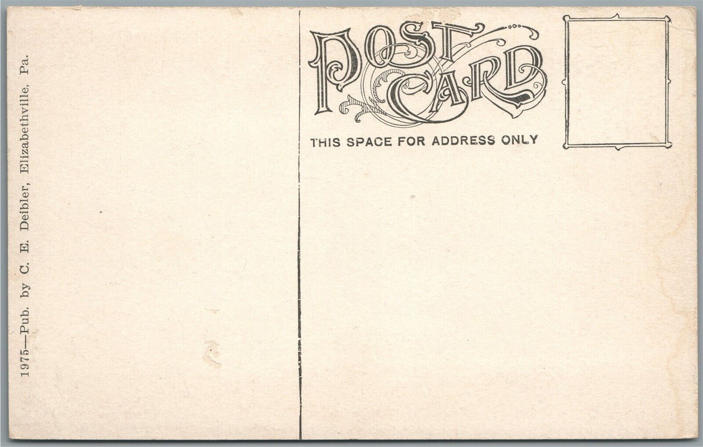 ELIZABETHVILLE PA EVANGELICAL CHURCH ANTIQUE POSTCARD