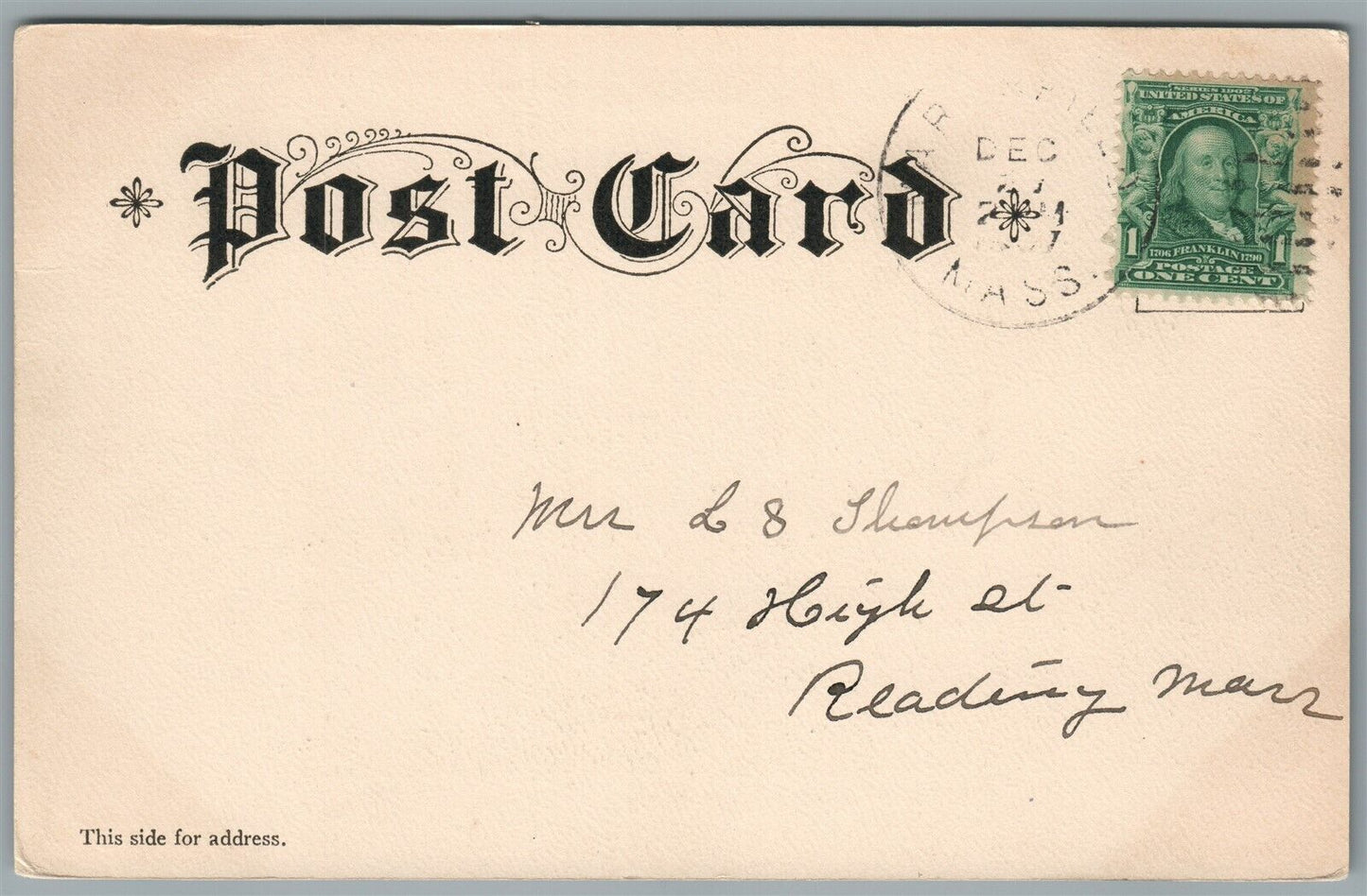 QUINCY MA WOODWARD SEMINARY ANTIQUE POSTCARD