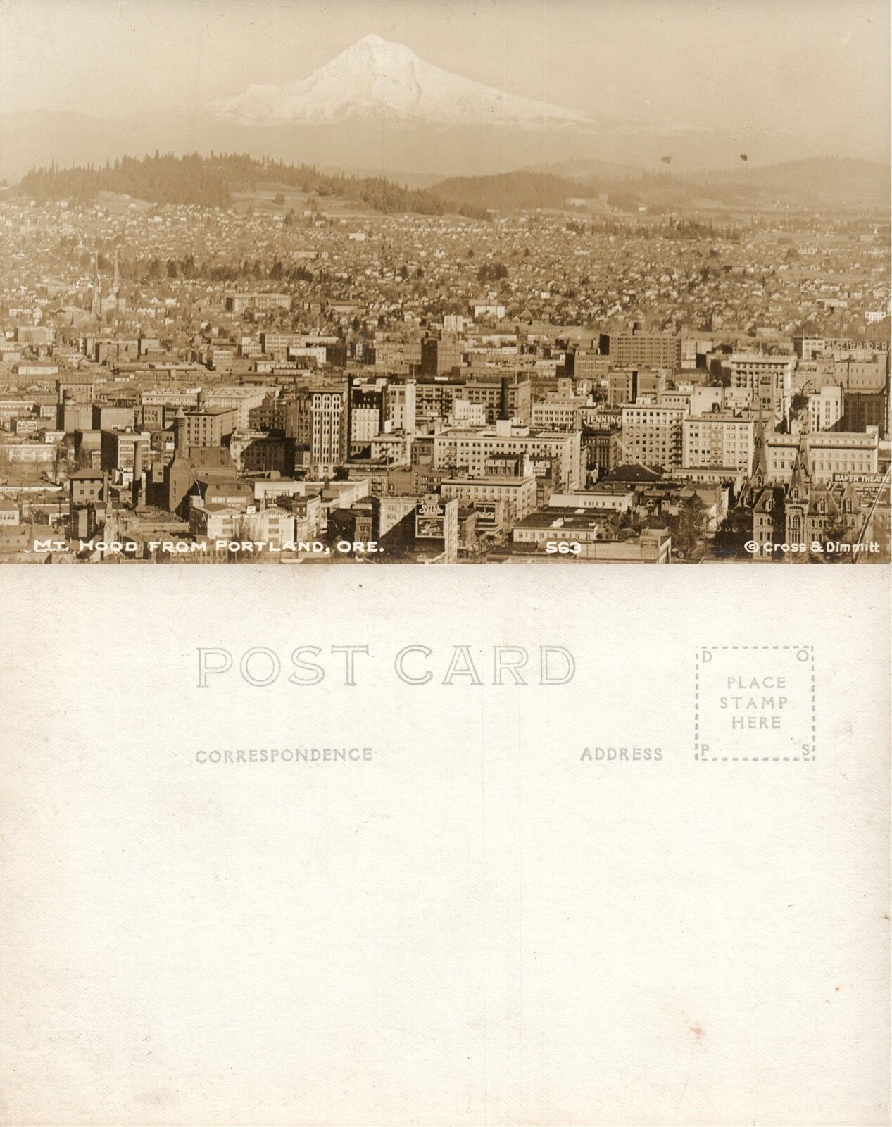 PORTLAND OR ANTIQUE REAL PHOTO POSTCARD RPPC