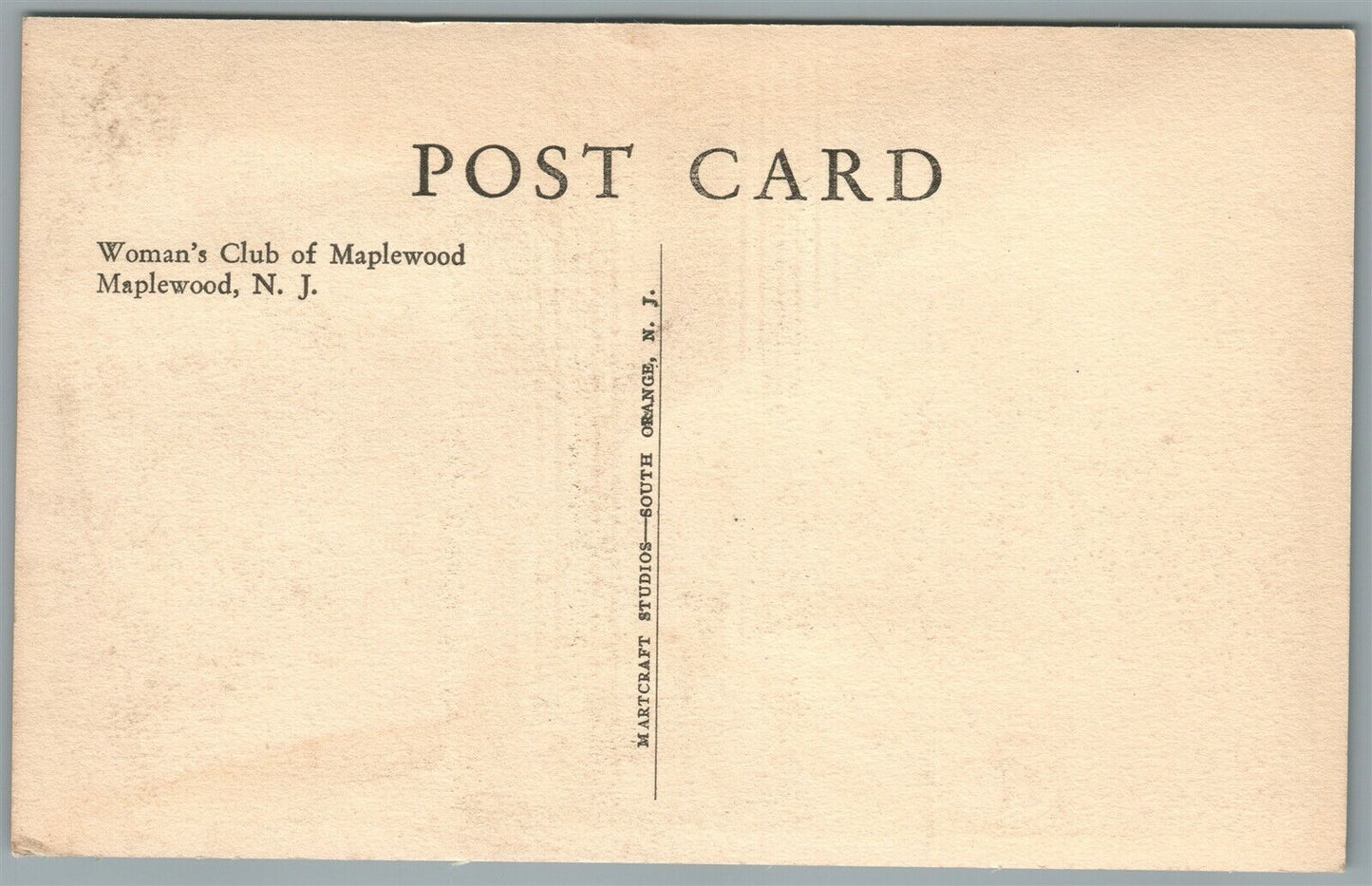 MAPLEWOOD NJ WOMAN'S CLUB VINTAGE POSTCARD