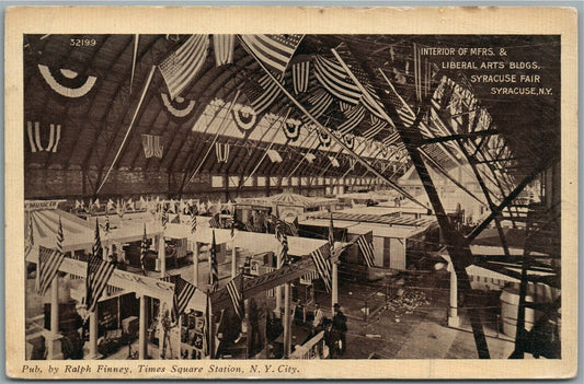 SYRACUSE NY FAIR LIBERAL ARTS BUILDINGS INTERIOR ANTIQUE POSTCARD