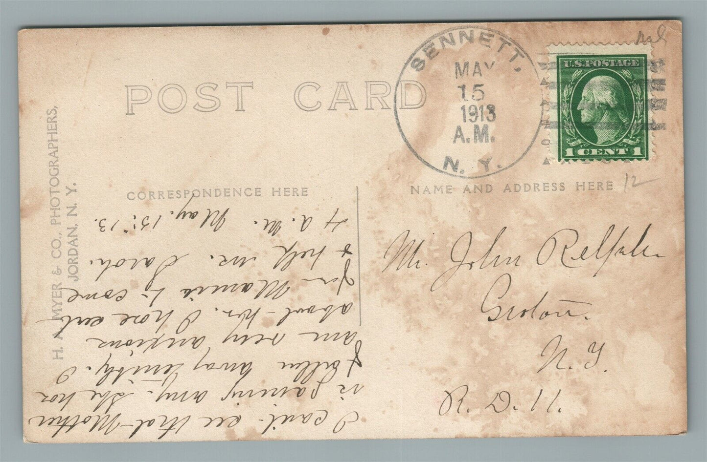 SENNET NY STATE ROAD ANTIQUE REAL PHOTO POSTCARD RPPC