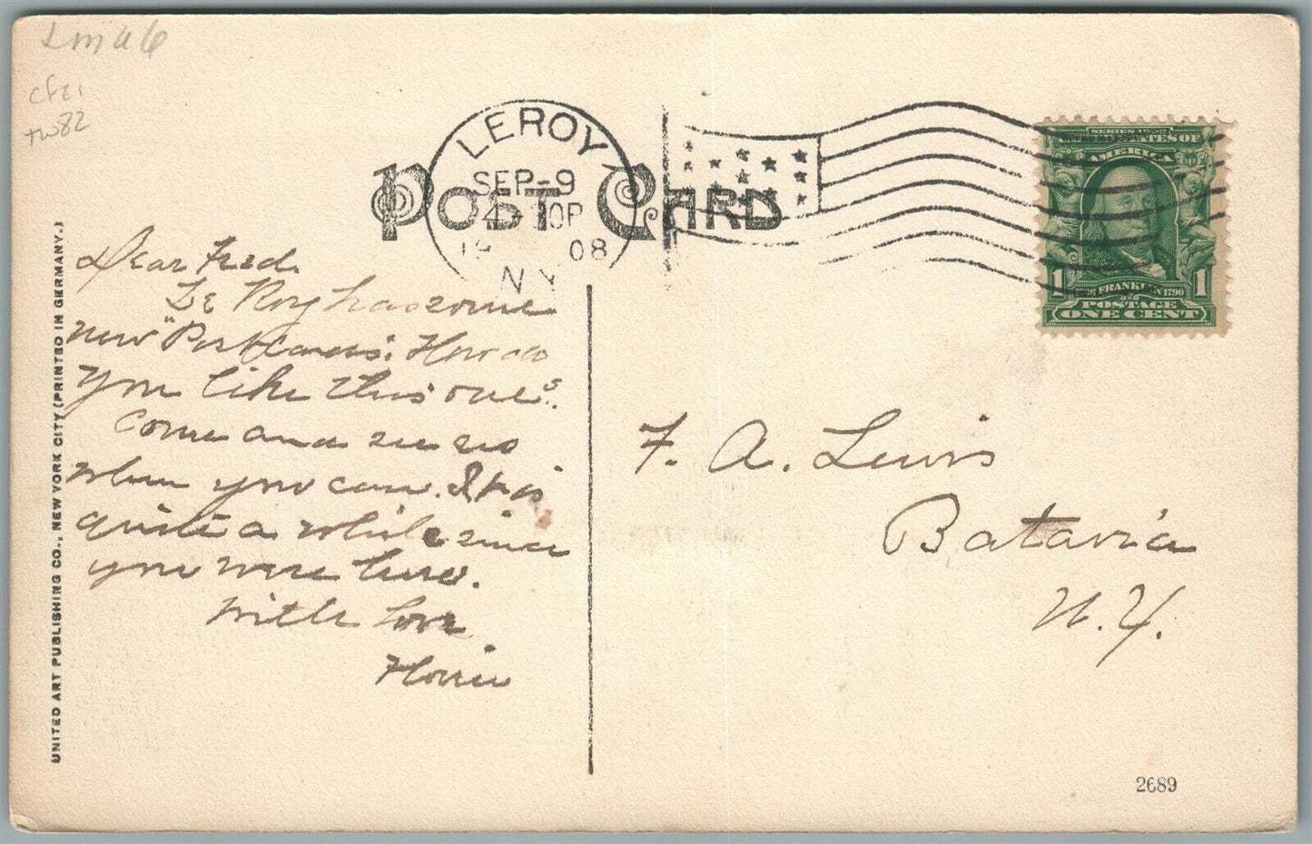 LE ROY NY OATKA RIVER ANTIQUE POSTCARD