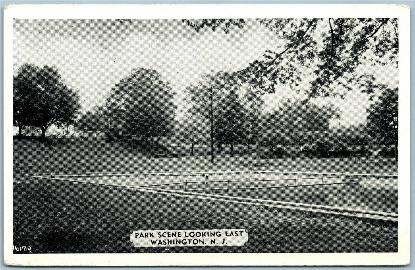 WASHINGTON NJ PARK SCENE VINTAGE POSTCARD