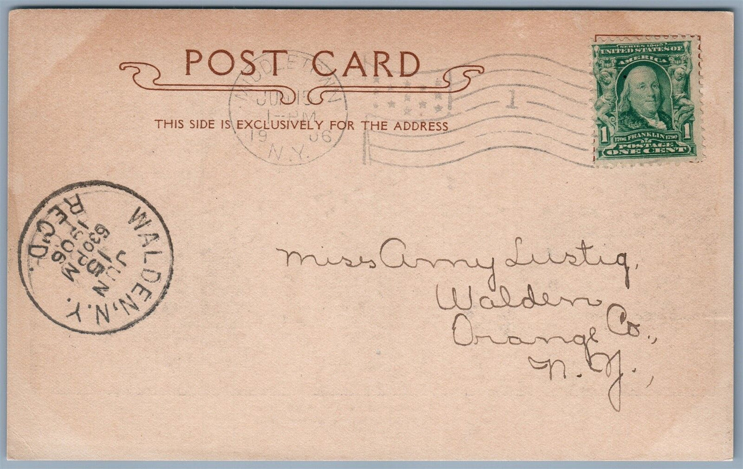 MIDDLETOWN NY ERIE RAILROAD STATION 1906 ANTIQUE POSTCARD railway depot