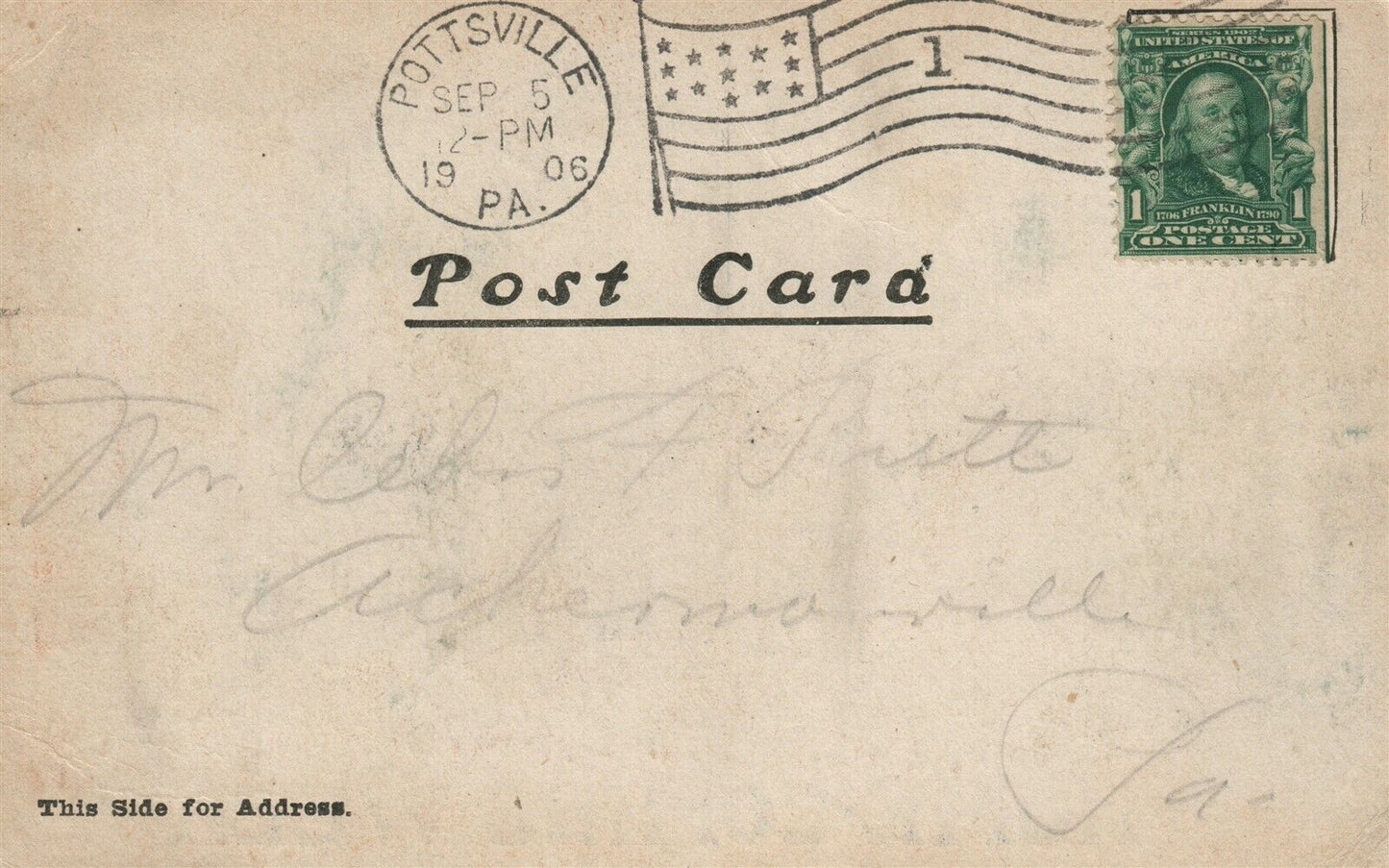 HOME COMING WEEK 1906 ANTIQUE POSTCARD train railroad railway