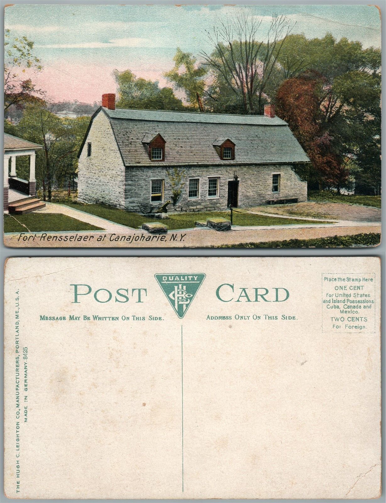 CANAJOHARIE N.Y. FORT RENSSELAER ANTIQUE POSTCARD