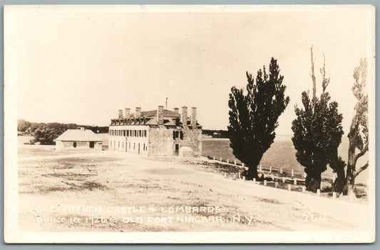 OLD FORT NIAGARA NY OLD FRENCH CASTLE & LOMBARD VINTAGE REAL PHOTO POSTCARD RPPC