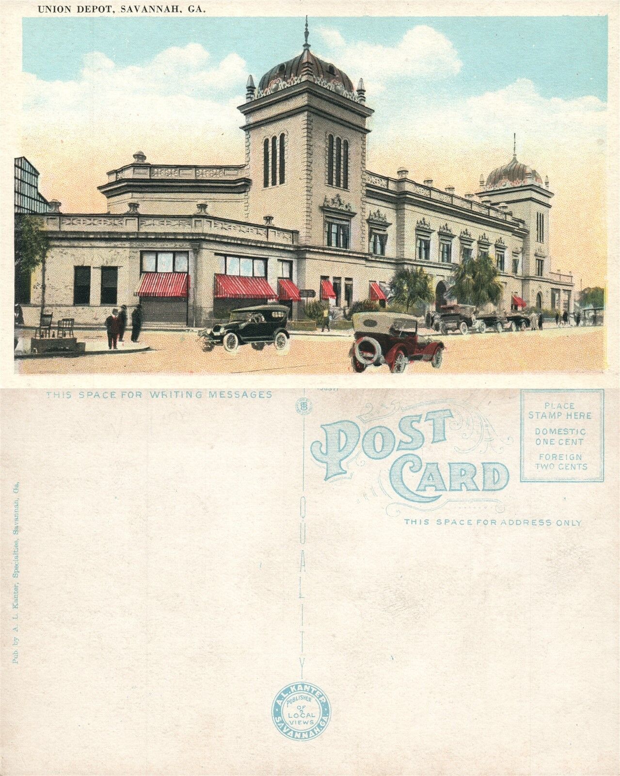 SAVANNAH GA RAILWAY STATION ANTIQUE POSTCARD RAILROAD DEPOT