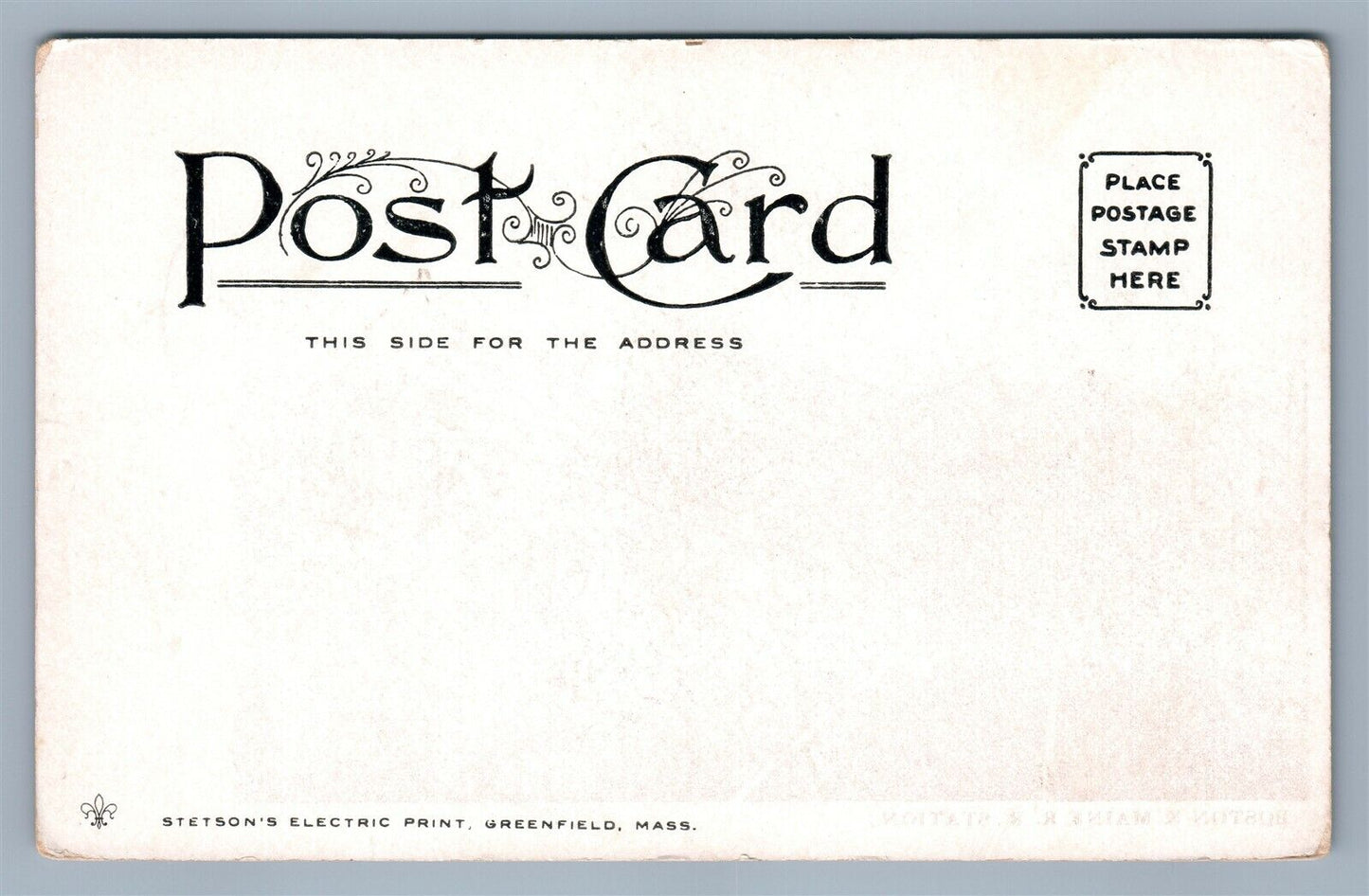 GREENFIELD MA RAILROAD STATION ANTIQUE POSTCARD RAILWAY DEPOT