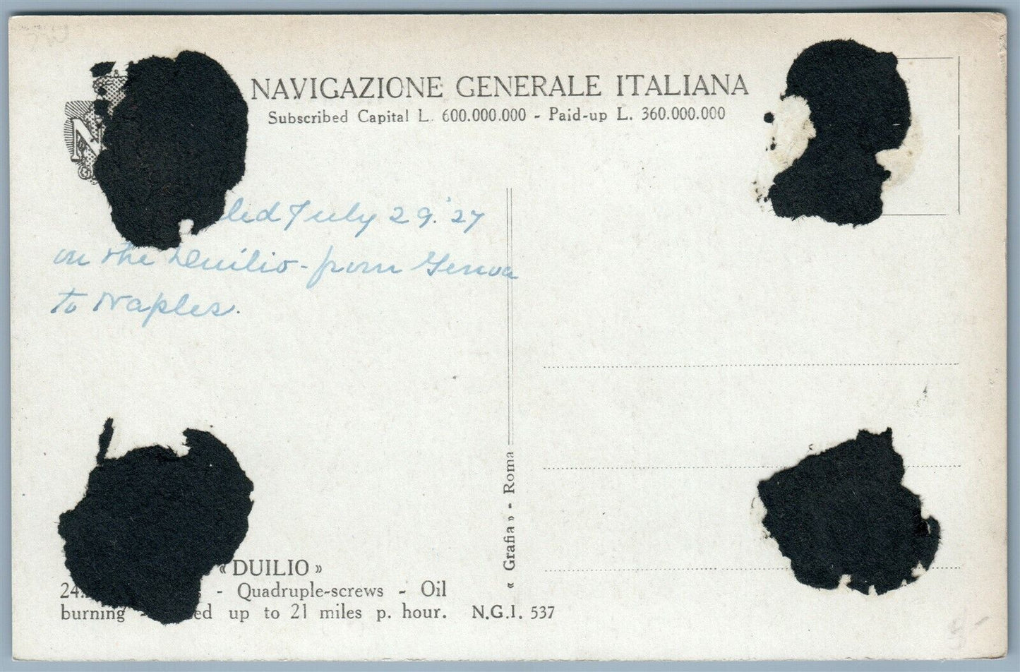 VINTAGE ITALIAN PHOTOMONTAGE REAL PHOTO POSTCARD RPPC DUILIO SHIP PLANE