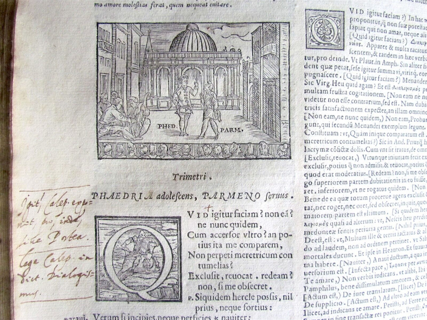 1567 COMOEDIAE SEX by TERENCE ILLUSTRATED VELLUM BINDING ANTIQUE 16th CENTURY