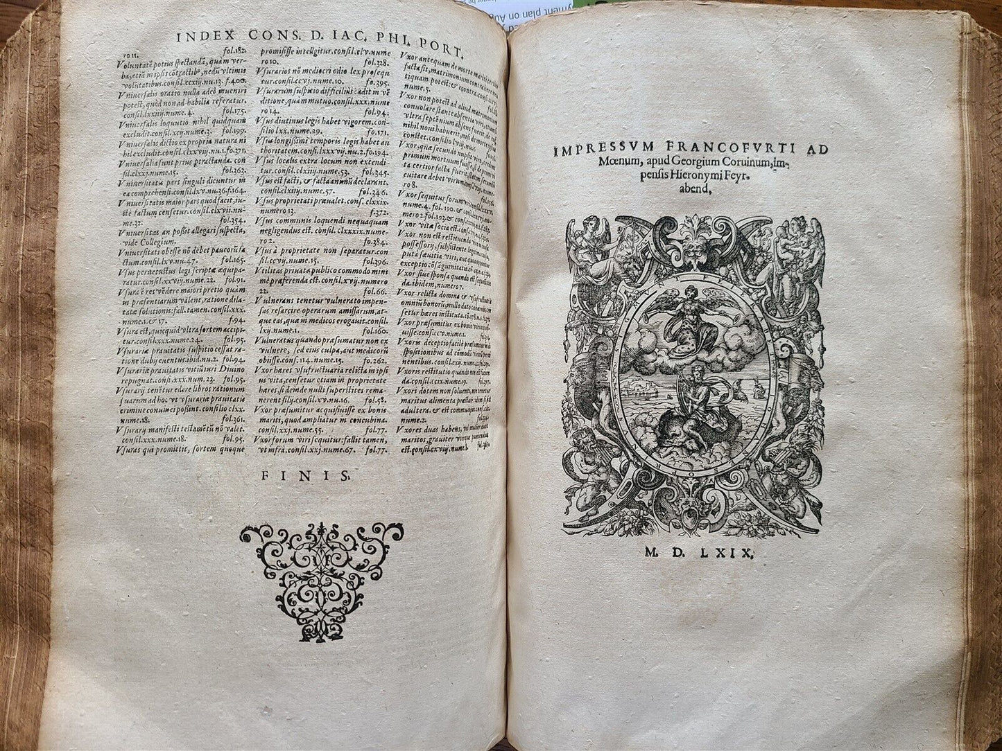 1569-1576 16th CENTURY LAW BOOK antique VELLUM BOUND FOLIO in LATIN