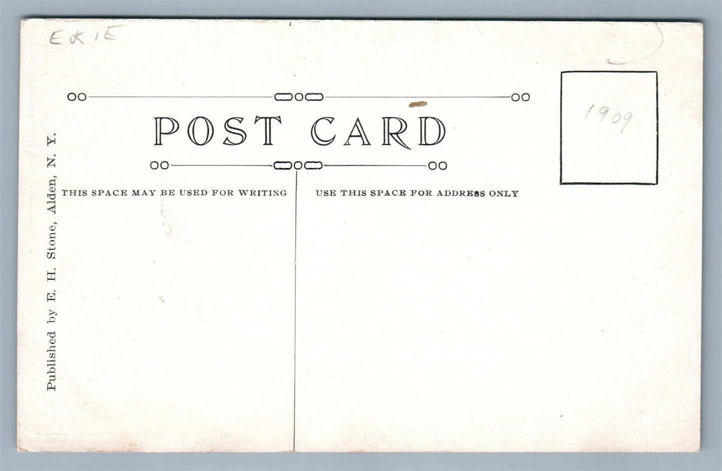 ALDEN NY MAIN STREET 1909 ANTIQUE POSTCARD