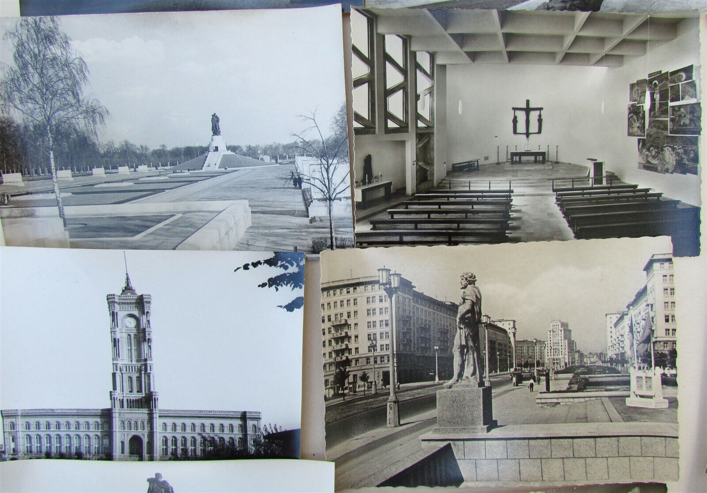 LOT OF 28 GERMAN VINTAGE REAL PHOTO POSTCARD RPPC BERLIN TREPTOWER PARK