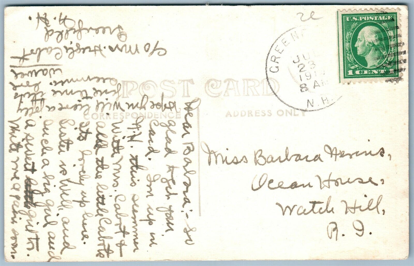 GREENFIELD NH STREET SCENE & PETERBORO MT. ANTIQUE REAL PHOTO POSTCARD RPPC