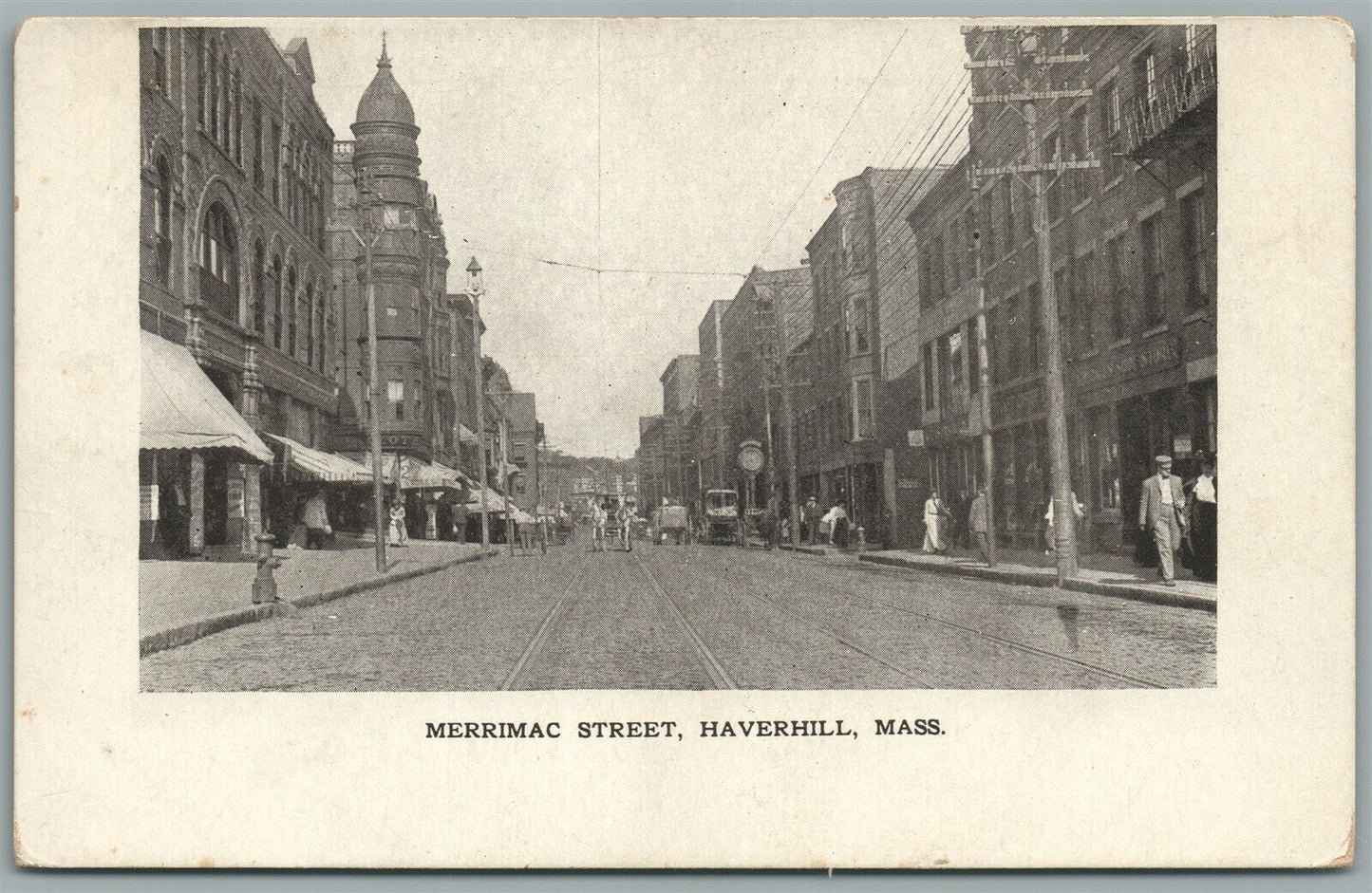 HAVERHILL MA MERRIMAC STREET UNDIVIDED ANTIQUE POSTCARD