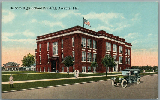 ARCADIA FL DE SOTO HIGH SCHOOL ANTIQUE POSTCARD