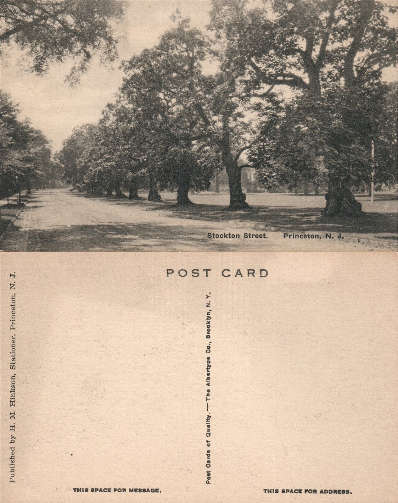 PRINCETON N.J. STOCKTON STREET ANTIQUE POSTCARD