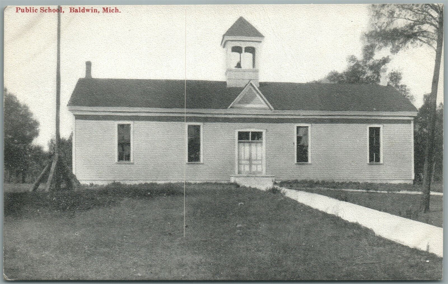 BALDWIN MI PUBLIC SCHOOL ANTIQUE POSTCARD