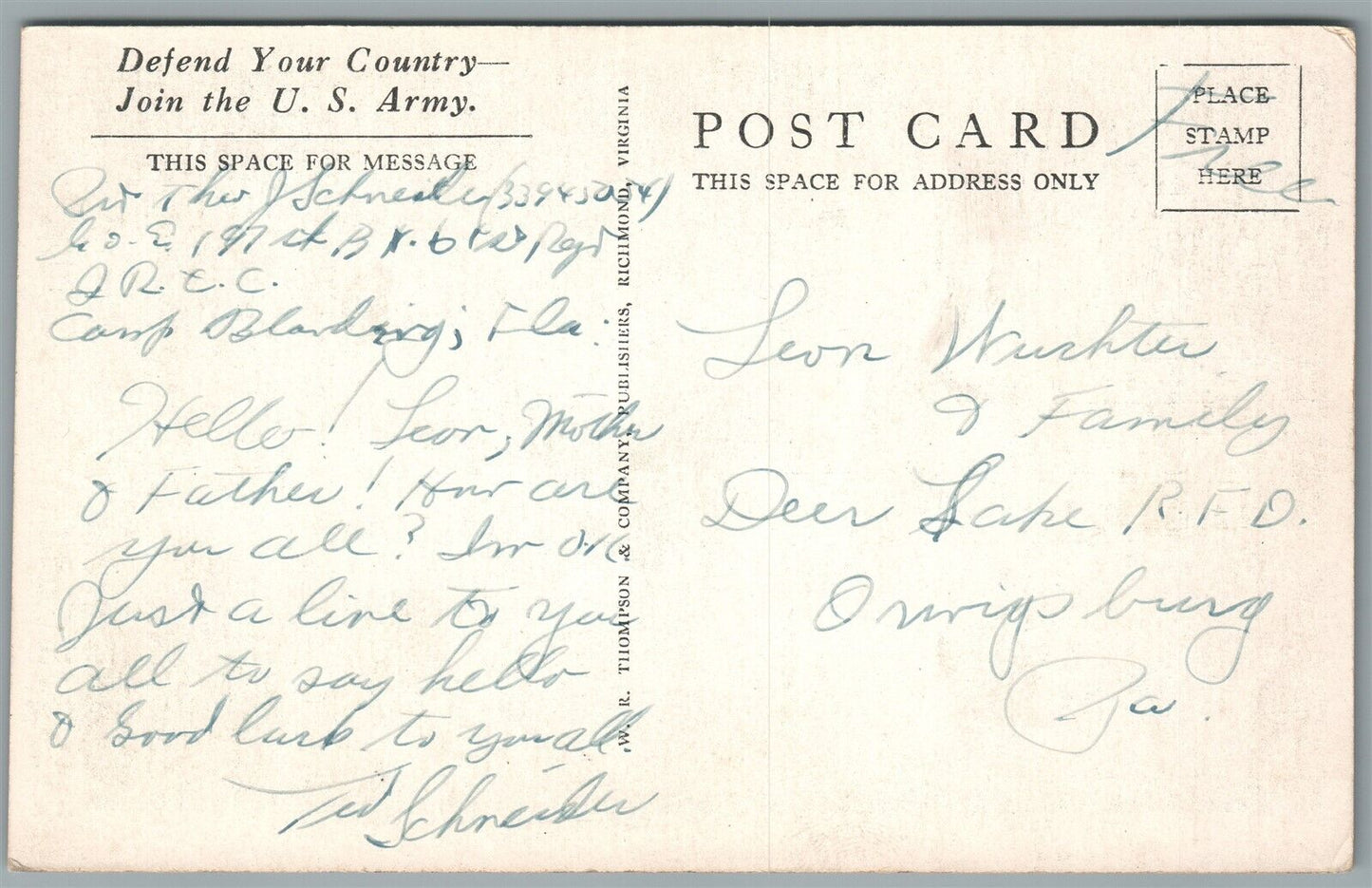 DURING GAS ATTACK ANTIQUE POSTCARD