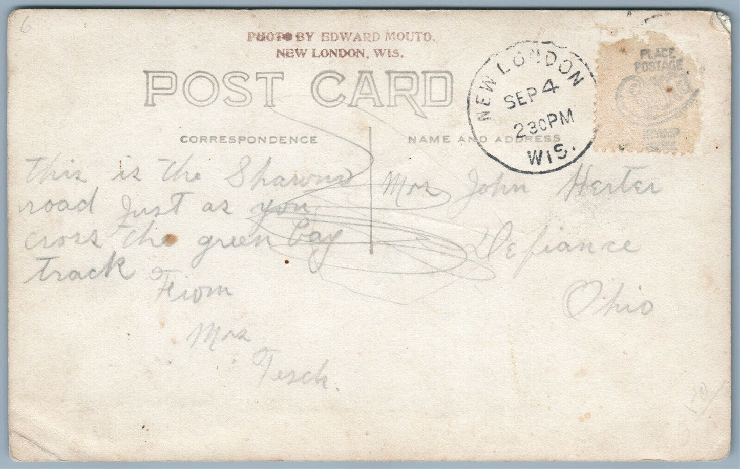 NEW LONDON WI FLOOD PHOTOMONTAGE ANTIQUE REAL PHOTO POSTCARD RPPC